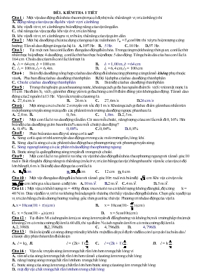 Đề 2 - Kiểm tra 1 tiết môn vật lý 12